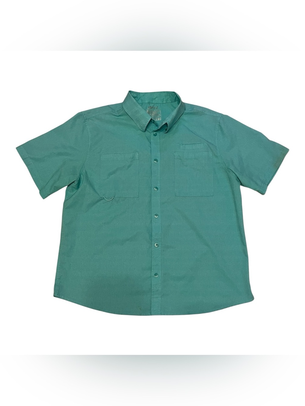 Silver Bait Men's Short-Sleeve Button-Down Shirt in Teal Green